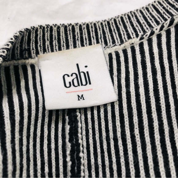 Cabi Striped Sweater Cardigan Black and White - Picture 5 of 5